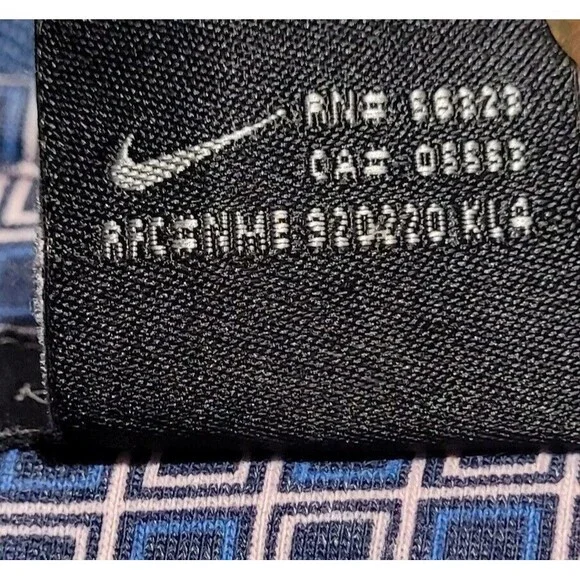 NIKE GOLF Tour DRI-FIT UV Geometric Checkered Polo Shirt NWOT Navy Blue Large - Picture 9 of 11